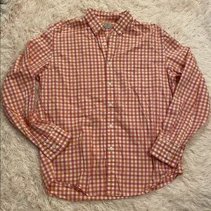 Men’s Large J Crew Pink Plaid Button Down Shirt